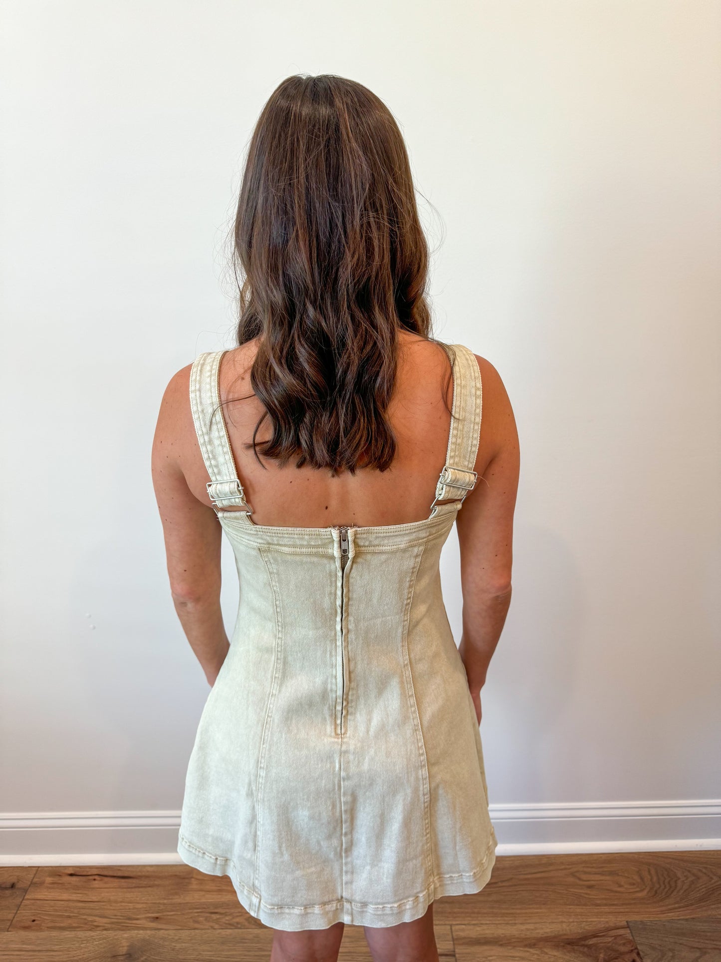 Tan Denim Jewel Dress