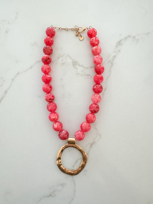Raspberry Pendant Necklace