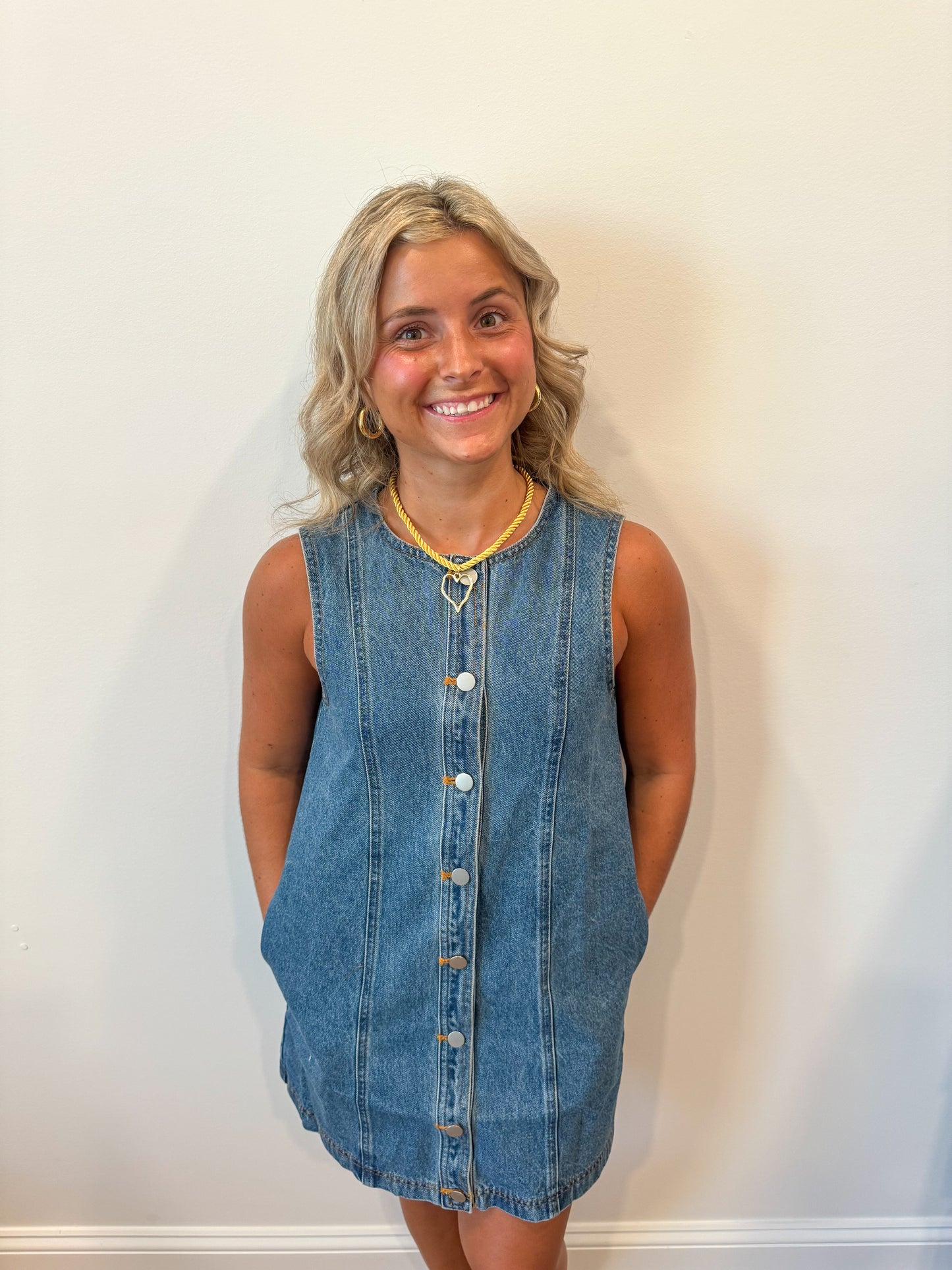 Sleeveless Denim Mini Dress