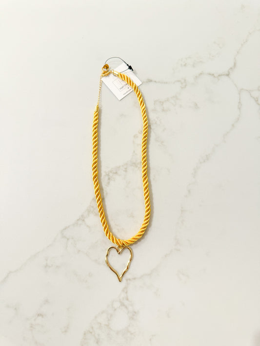 Hart Designs - Yellow Heart Rope Necklace