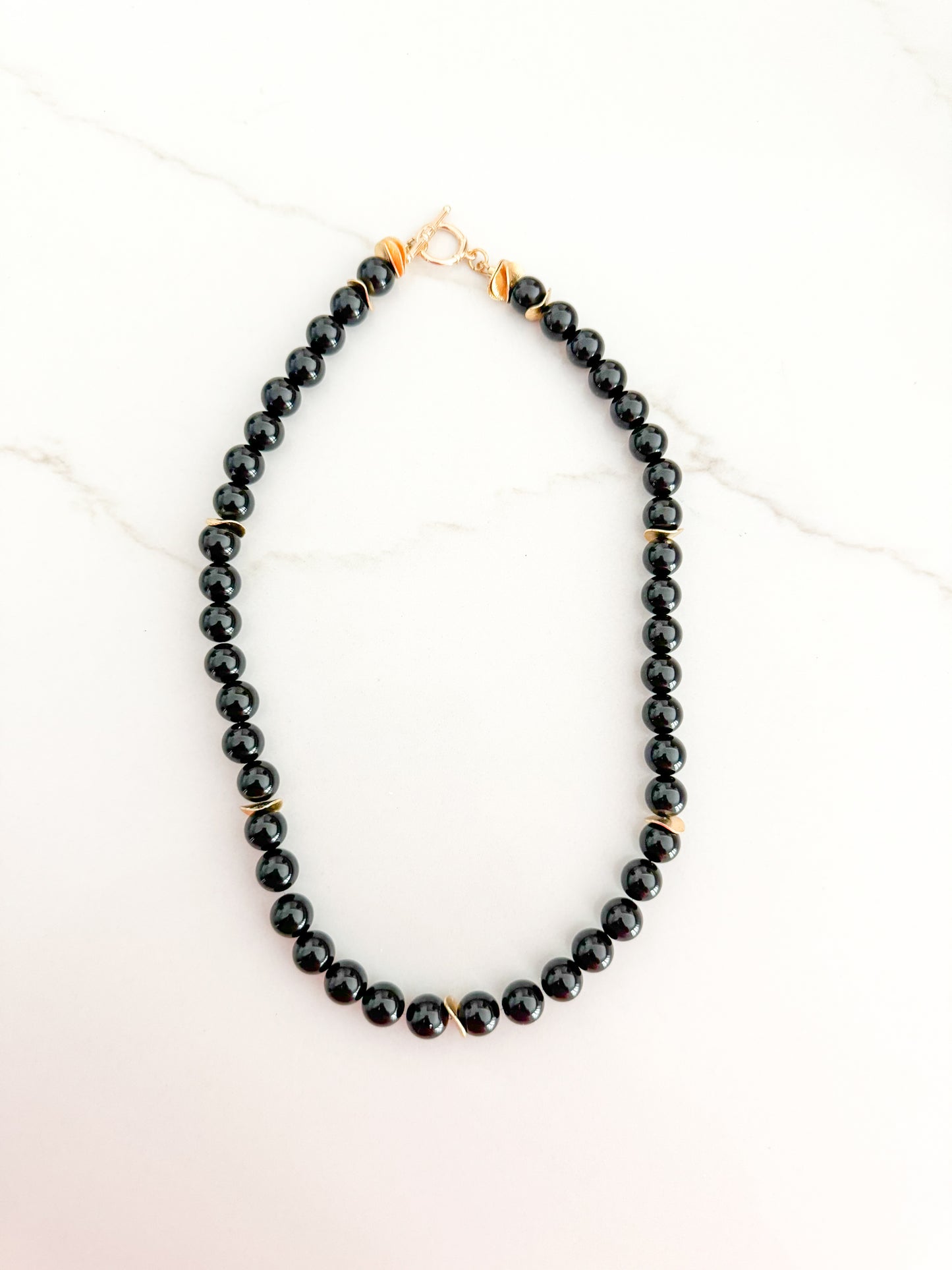 Round Bead Black Necklace