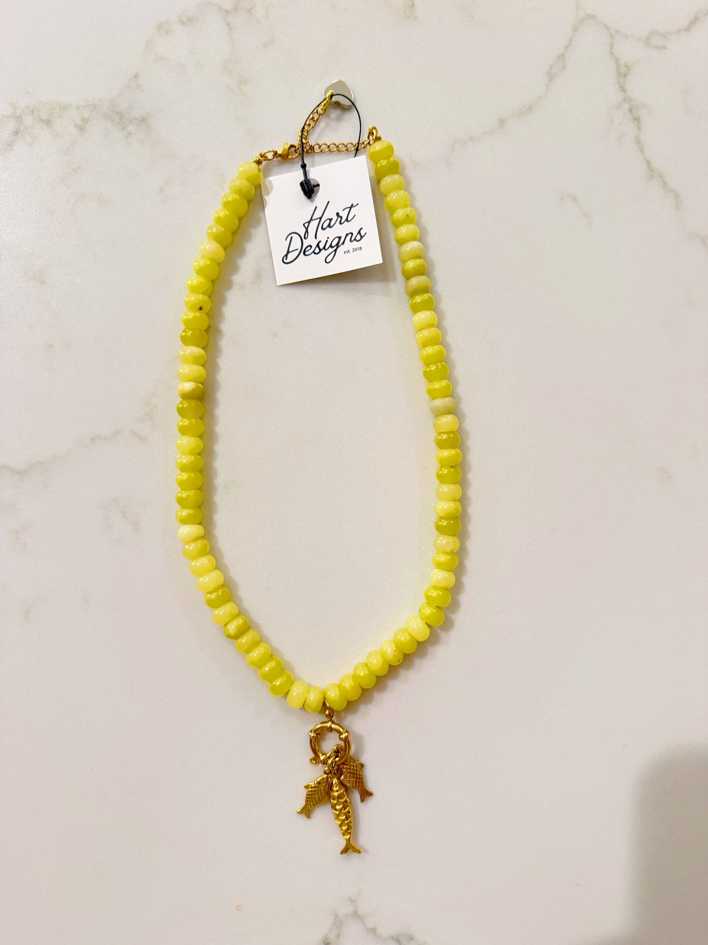 Yellow Multi Fish Necklace