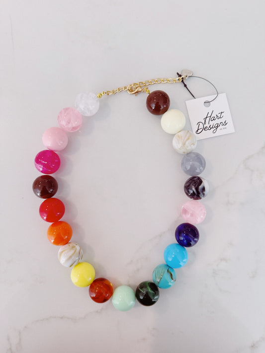 Rainbow Marble Necklace