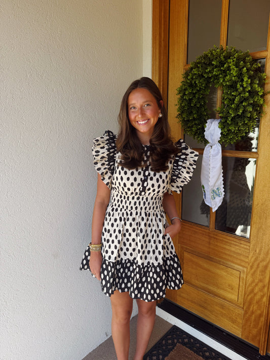 Color Block Ruffled Mini
