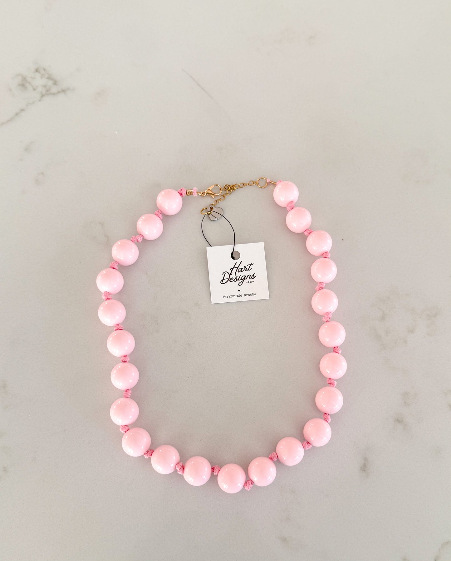 Light Pink Beaded Bubble Necklace