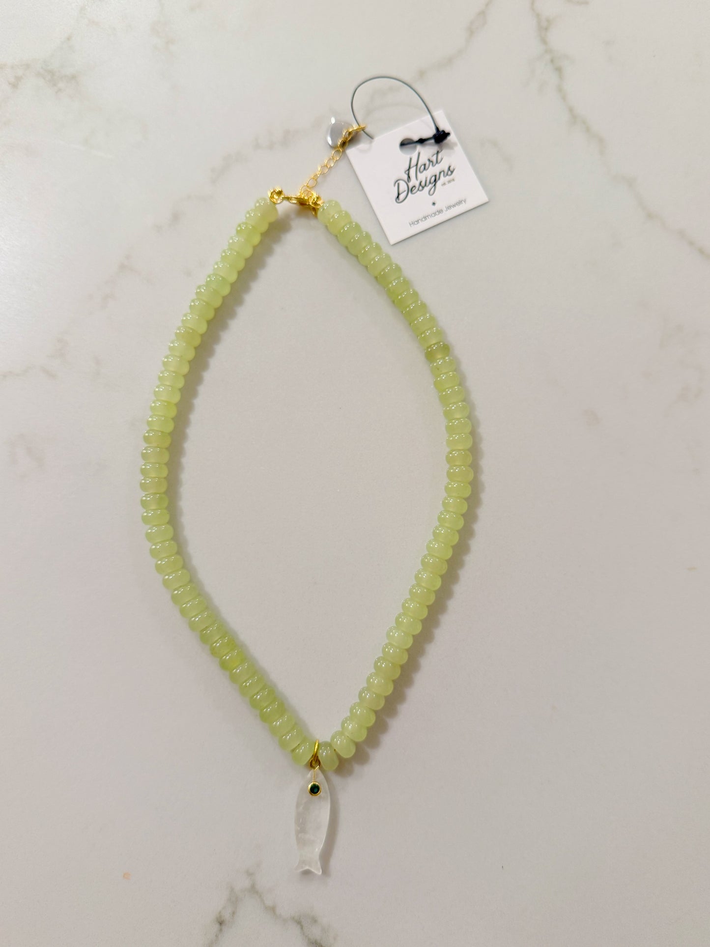 Clear Lime Fish Necklace