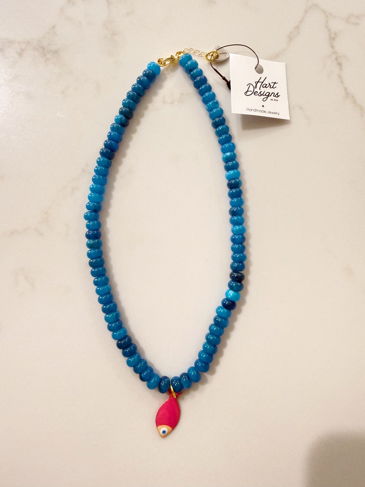 Hot Pink Fish Necklace