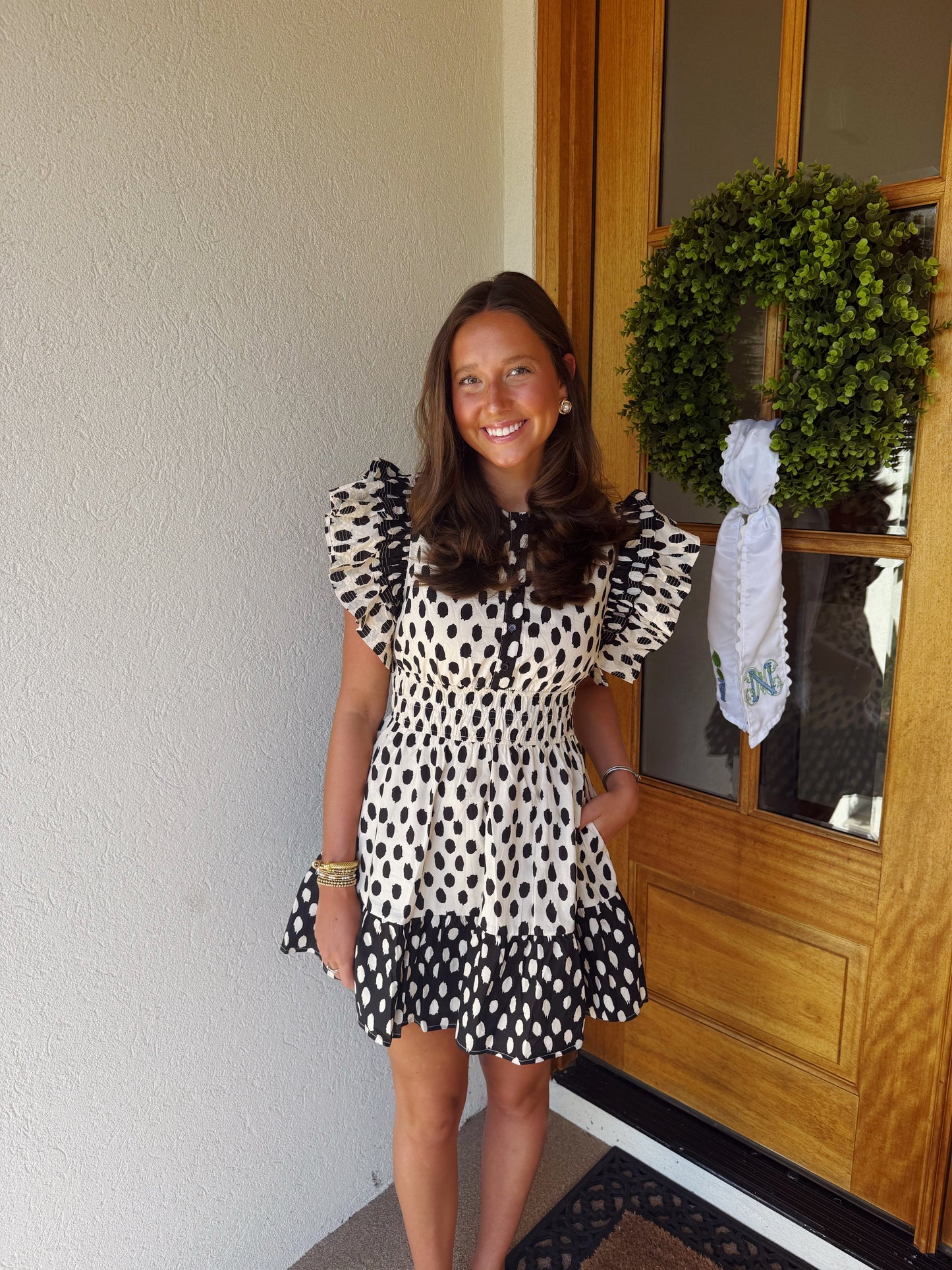 Color Block Ruffled Mini