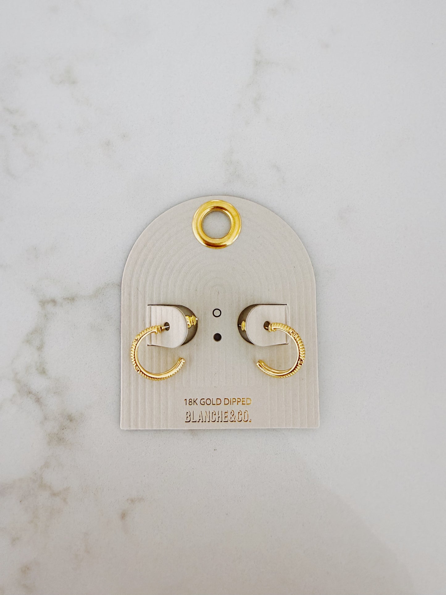 Small Gold Hoops with Diamond Detail