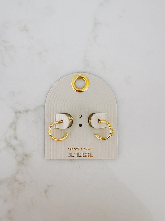 Small Gold Hoops with Diamond Detail