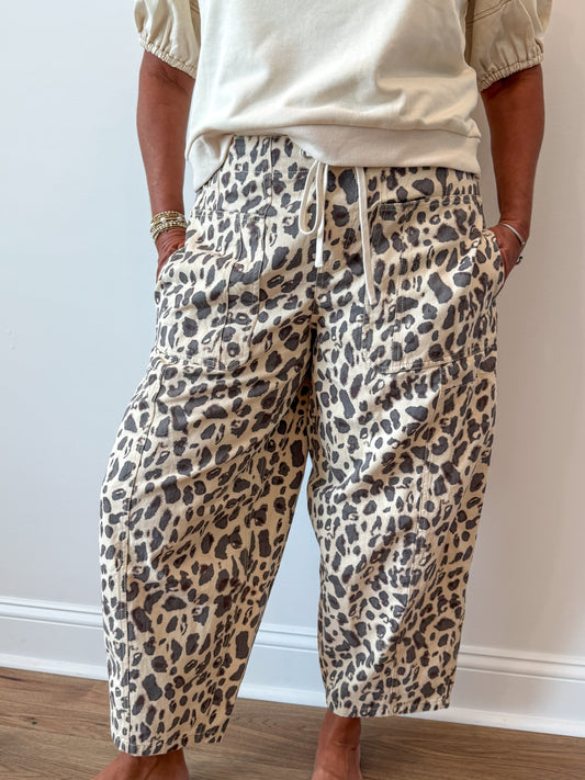 Leopard Barrel Pants
