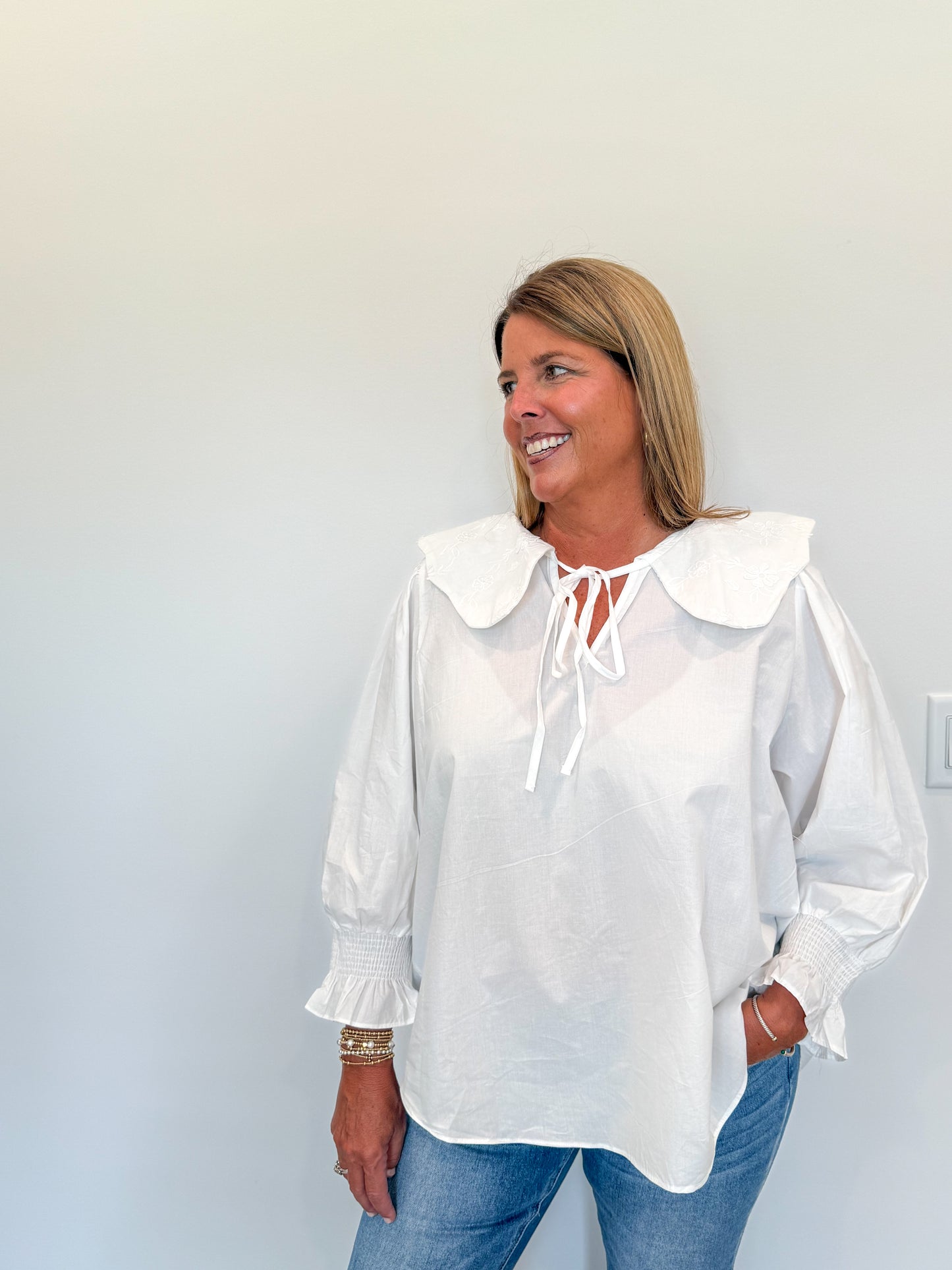 White Peter Pan Blouse