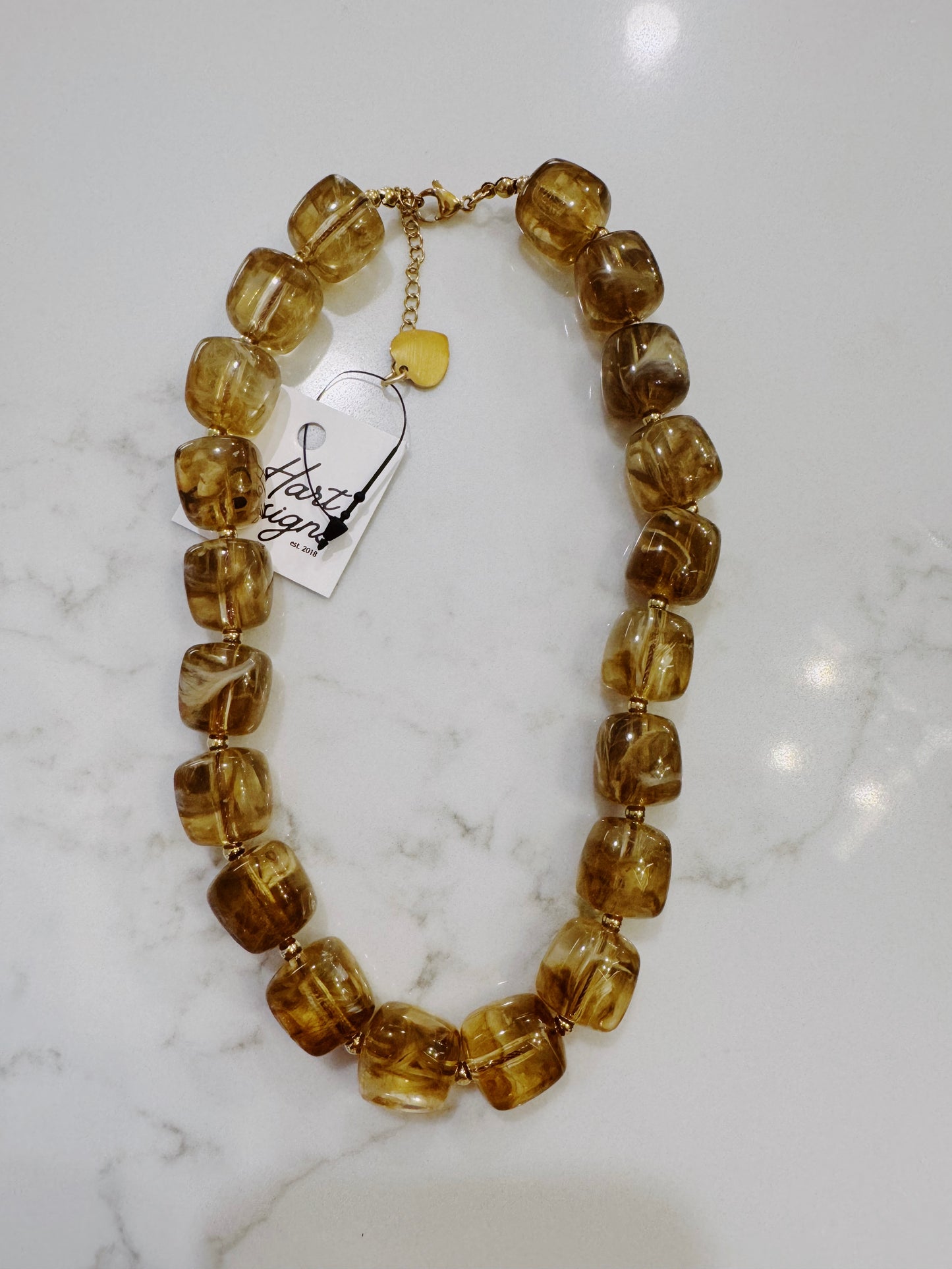 Brown Marble Swirl Necklace