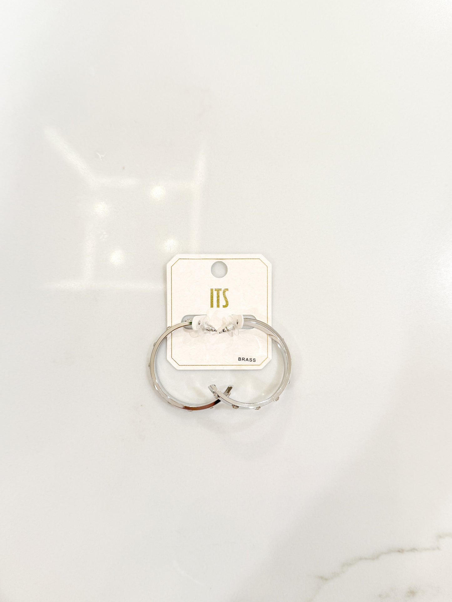 Silver Studded Hoops